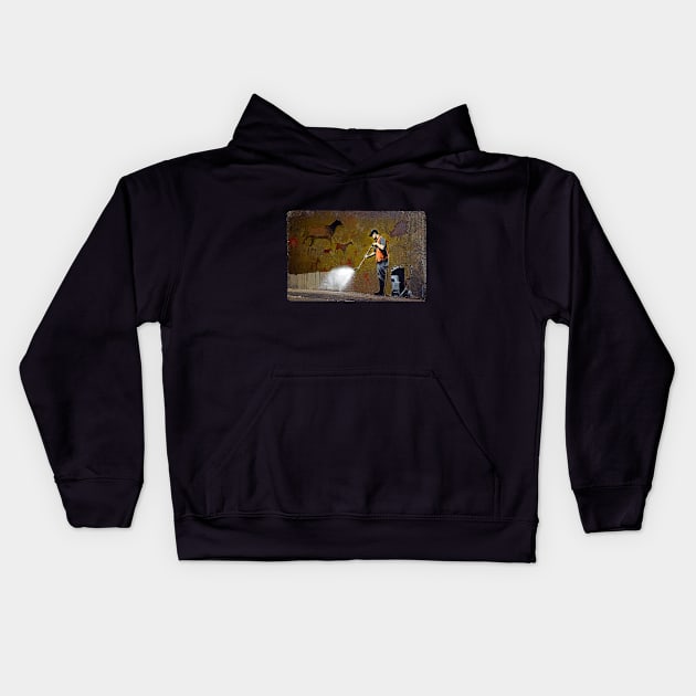 Council Worker by Banksy Kids Hoodie by Respire